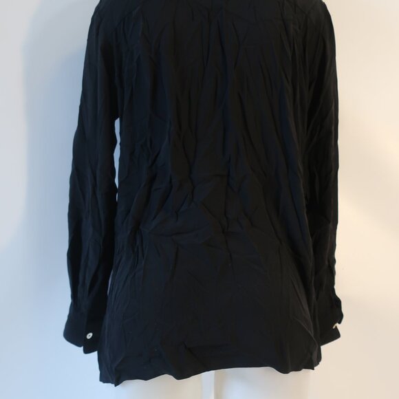 Womens Bloomingdale's Gray Black Colorblock Button-Up Blouse Shirt Top M - Picture 5 of 6
